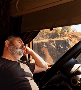 Man asleep while in his vehicle