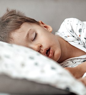 A child asleep with his mouth open Sleep Disordered Breathing