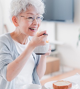 Woman enjoying her lunch