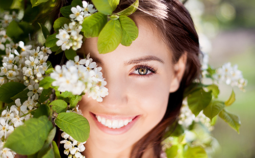 Woman with beautiful smile outdoors