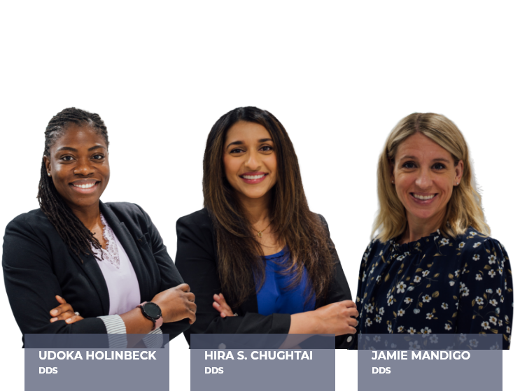 Delafield dentists Udoka Holinbeck DDS, Hira S. Chughtai DDS, and Jamie Mandigo DDS