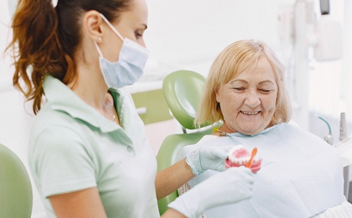 woman in the dentist chair