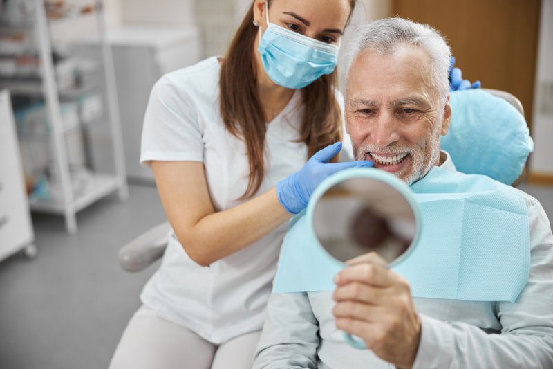 man with dental implants