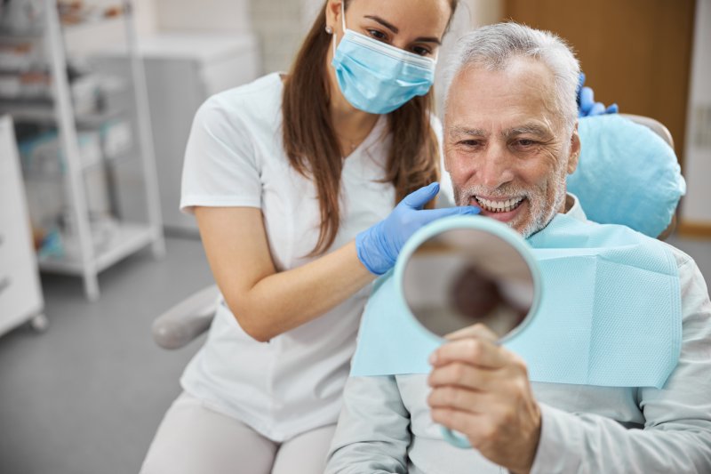 man with dental implants